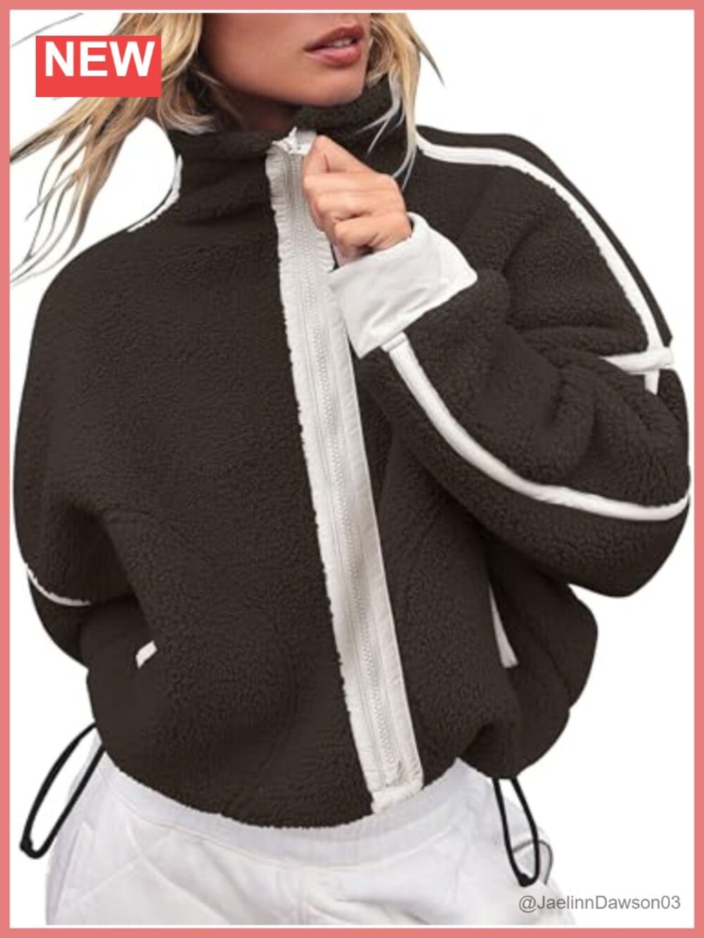 Women's Sherpa Fleece Zip Up Jacket Oversized Teddy Coat Winter Outerwear